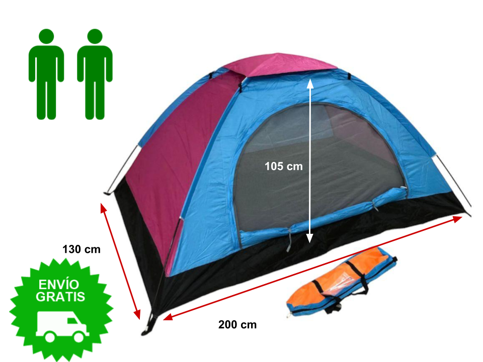 Carpa Camping 2 Personas Impermeable Con Mosquitero